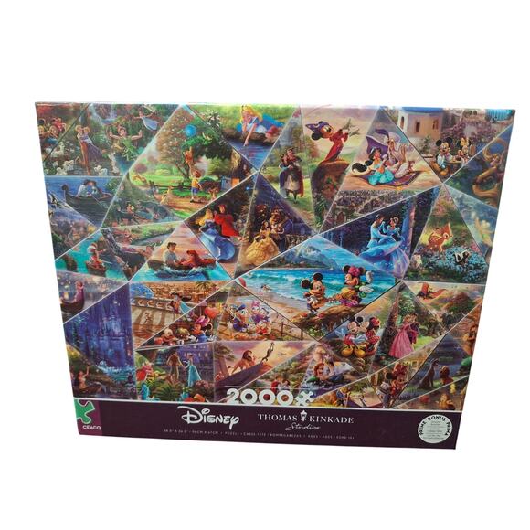 Ceaco Thomas Kinkade Studios Disney Themed 2000 Piece Jigsaw Puzzle w Poster - Picture 1 of 7